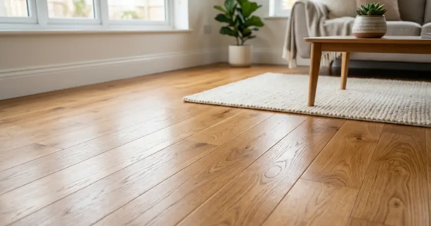 hardwood floor cleaning result close-up in Edmonton