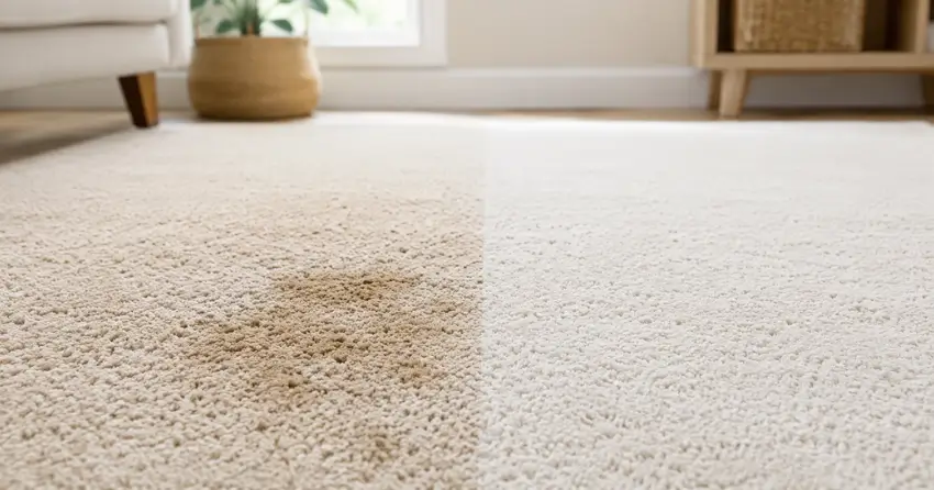 before and after Spot Treatment Edmonton stain removal results